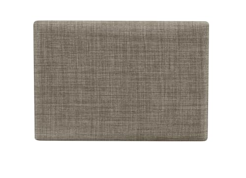 Butaco Linon Claridge gris con asiento acolchado tejido en lino y estructura de madera en tono marrón rústico miniatura 6