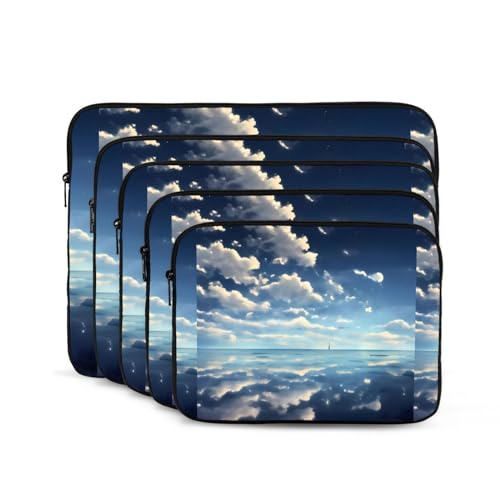 White Clouds Over The Sea Laptop Sleeve Case 12 Inch Suitable for Notebook Computer Tablet Traveling Carrying Simple Case2
