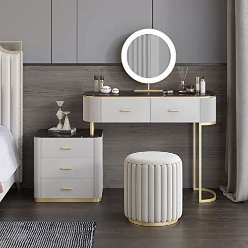 Tabouret de maquillage en velours pour coiffeuse chic - 3