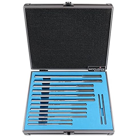 Accusize Industrial Tools Over and Under Sizes 0.1240'' Thru 0.5010'' HSS M2 Premium Chucking Reamer Set, Right Hand Cut, 14pcs/Set, 5528-SX00 Cover