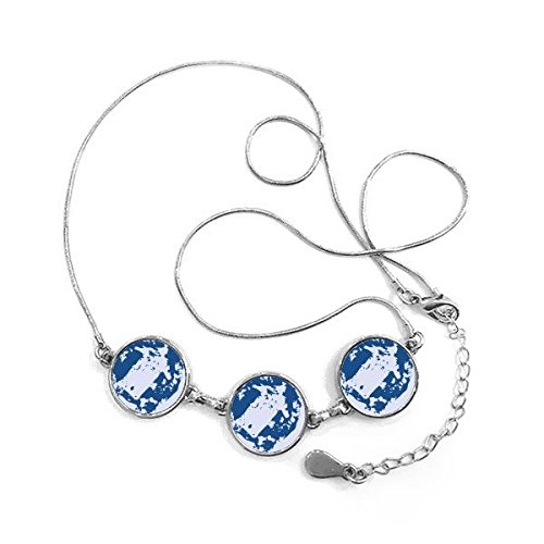 Collier bleu paix pendentif rond créatif avec chaîne cadeau idéal anniversaire