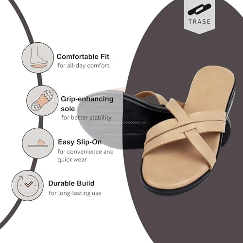 Image of TRASE Casual Stylish Flats Sandals For Women - Sandals For Women Stylish - Women's Sandals - Flat Sandal - Flats For Girls - Sandals For Girls - Ladies Sandal (46039)