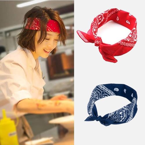 2-Pack Paisley Bandana Scarves for Women & Men, 53x53 cm Lightweight Cotton Head Wrap, Versatile Neckkerchief for Outdoor, Fashion, or Hair Accessory4