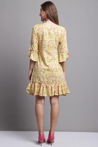 Image of Rajnandini Women's Pure Cambric Cotton Printed Mini Western Dress (Jopljpr307-P)
