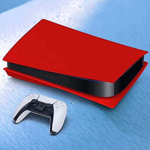 Frusde Ps5 Plates, Hard Shockproof Ps5 Faceplates For Ps5 Console, Abs Anti-Scratch Ps5 Console Cover Dustproof Ps5 Replacement Shell Plates For Ps5 Console Disc Edition - Red #TOP3