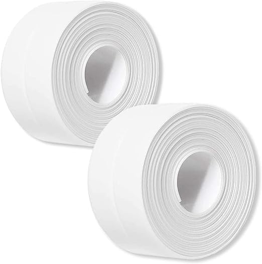 RIVAAN Waterproof self-adhesive caulk tape strip for kitchens, bathrooms, showers, sinks, gas stoves, and walls | providing sealing and protection in various applications (126" x 1.5" Inch | White, 2) (B0CLJVJNHD) Amazon Price History, Amazon Price Tracker