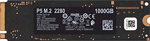 Crucial P5 1TB CT1000P5SSD8 SSD Interno-Fino a 3400 MB/s (3D NAND, NVMe, PCIe, M.2, 2280SS)