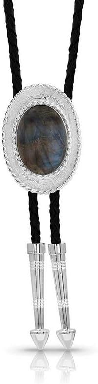 Montana Silversmiths Tie Mens Blue Maverick Bolo 38" Silver BT46LAB