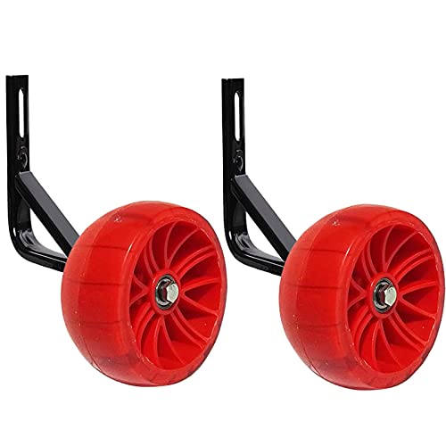 Castor Wheels, ruedas de entrenamiento para bici, ruedas gruesas para niños hasta 100 lb, acero inoxidable resistente, para bicicletas 12/14/16/18/20 pulgadas (Color: Rojo, Tamaño: 12 pulgadas) miniatura 1