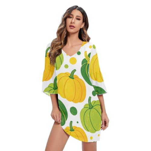 Robe mousseline décontractée col V idéale pour les sorties d'été