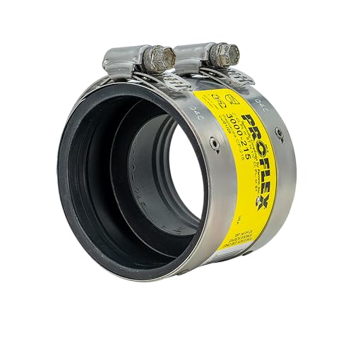 Image of Fernco Proflex P3000-215 Shielded Pipe Coupling for Cast Iron, Plastic, Steel or Extra Heavy Cast Iron Plumbing Connections