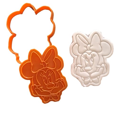 Tagliabiscotti.it - Minnie - Compatibile Topolino - Cookies Cutter - Formina per Biscotti e PDZ - Stampo + Cutter - Dimensione: 9cm