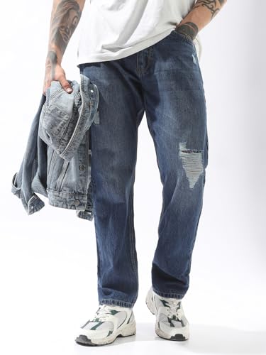 Image of High Star Men Washed Straight Fit Mid-Rise Jeans 77