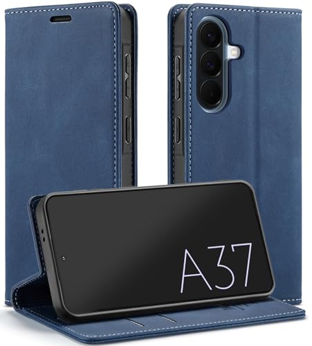 Protection Samsung A37 5G japezop haut de gamme en cuir bleu 6,7"