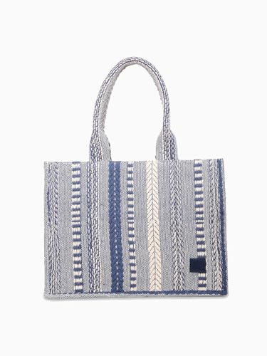 Hadwoven Tote Bag Cotton Linen Handbag Large Capacity Jacquard Retro Exquisite - Main Image