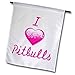 Produktbild 3dRose FL_121722_2 Pretty Pink Flowery I Love Pitbulls Gartenflagge, 18 x 27 cm