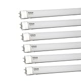 Kihung T8 LED Light Tube 4ft 22W (75W equivalent) 2300Lm Ultrahigh Brightness 6500K Cool White, Frosted PC+AL, 6-pack