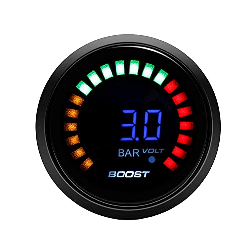 ETOPARS Motor de Coche Auto Digital 2 Pulgadas 52mm Medidor Turbo Boost Kit Refuerzo Bar Pantalla Indicador de luz LED Tinte Humo len Calibre Carrer