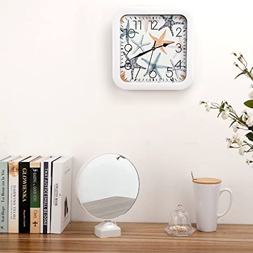 Horloge murale carrée étoile de mer : lisible et décorative - 5
