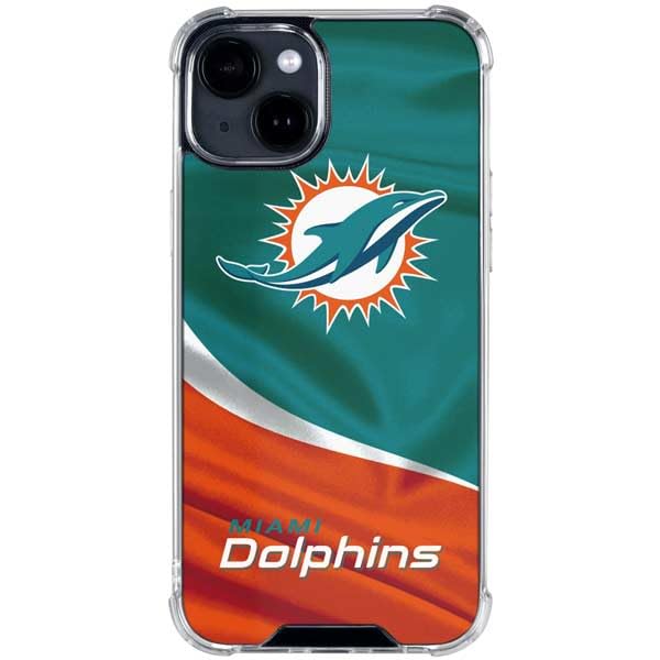 Skinit Clear Phone Case Compatible with iPhone 14 - Officially Licensed NFL Miami Dolphins Design