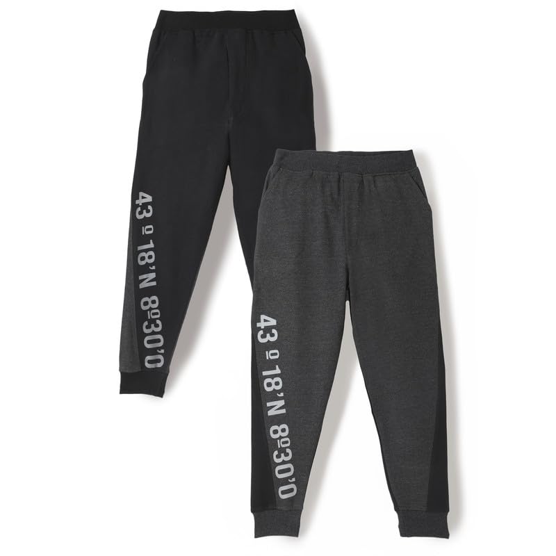 Image of chopper club Boys 6-14 Years Jogger Track Pants Cotton Regular Fit Sweatpants Lowers Pack of 2