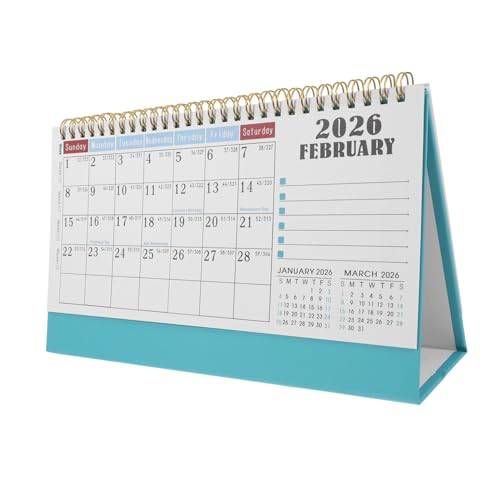 ZUNOXAZ 小型スタンディングデスクカレンダー 卓上フリップ式月間プランナー ヶ月対応 コンパクトオフィスアクセサリー 日付手動 ホーム オ