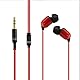 KautFair kabelgebundene In-Ear-Kopfhörer, kabelgebunden, Stereo-Geräuschunterdrückung, 3,5 mm In-Ear-Kopfhörer, kompatibel mit den meisten 3,5-mm-Geräten (rot)