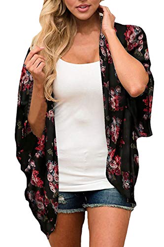 Yonala Womens Boho Floral Tie Up Waist Summer Beach Wrap Cover Up Maxi Skirt