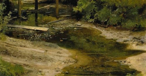Affiche Ivan Shishkin Rivière Forêt de 90x60cm pour décoration intérieure