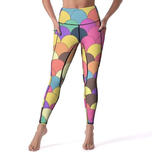 Legging femmes fitness pantalon de sport yoga sirène colorée taille haute S