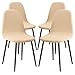 Housses de Chaise de Salle à Manger Scandinaves,Moderne Housse de Chaise Extensible Universelles Amovible Lavable Couverture de Chaise pour Bouquet Maison Mariage Réunion(Jaune Clair,4 Pieces)