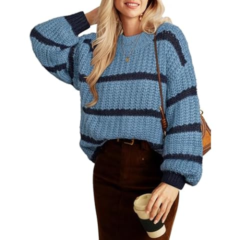 GRACE KARIN Navy Blue Striped Pullover Sweater Cover