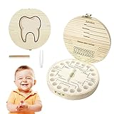 Mecctuck Zahnbox Holz, Milchzähne Box, Zahnschachtel, Milchzahndose aus Holz, Zahnbox Zahndose, Zahnbox für Milchzähne, Aufbewahrungsbox für Baby-Zähne, Junge & Mädchen Souvenir Box
