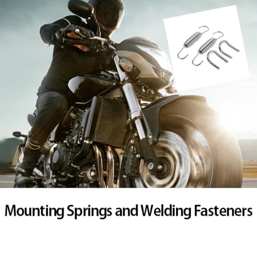 Auspufffeder, 65 mm Motorrad-Auspufffeder Motorrad-Auspuffrohr, drehbare Edelstahl-Auspufffedern Silber für Motorräder