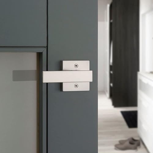 Miniatura 8 de Kwikset Singapore - Manija de puerta de privacidad interior con cerradura, palanca de puerta para baño y dormitorio, cerradura reversible de níquel