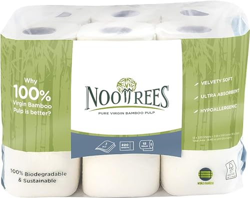 Papel higiénico de 3 capas NooTrees con textura suave y máxima resistencia