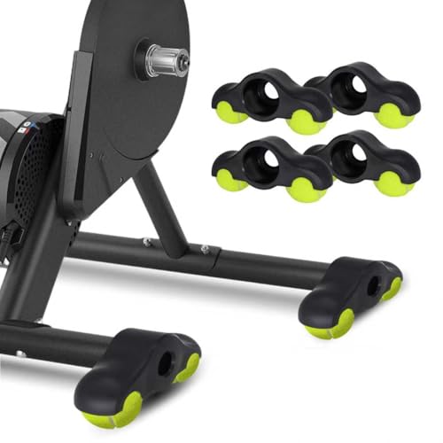 4 Pack Bike Trainer Rocker Feet, Indoor Bike Trainer Stand Rocker Feet Adapters, Indoor Cycling Snap Rocker Feet Adapters with 8 Pack Tennis Balls for Wahoo Kickr Core 1,Indoor Cycling Accessories