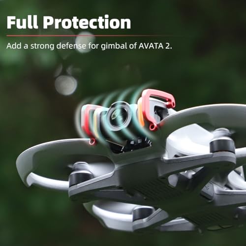 Image of Arzroic Gimbal Bumper /Guard for DJI Avata 2 Accessories, Gimbal and Camera Lens Protector for DJI Avata 2, Red