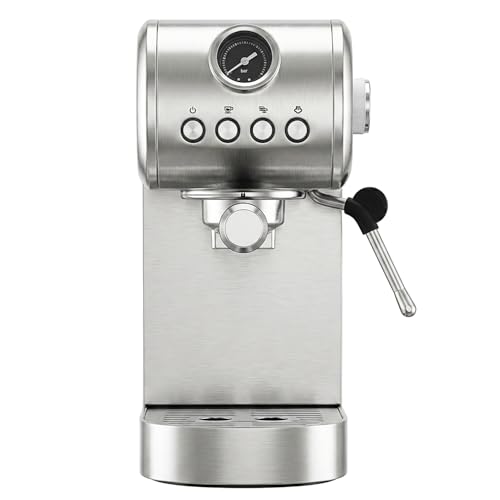 Milaroma Espresso machine 20 Bar, Espresso Maker with Powerful Steam Milk Frother, Stainless Steel Coffee Machine with Fast Heating System for Latte, Cappuccino