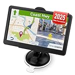 GPS Navigator for Car Truck RV - Car GPS Navigation System with Latest 2025 Maps, Lifetime Free Updates 7 Inch Touchscreen Voice Guidance, RV Vehicle GPS for Trucker with Speed and Red Light Warning