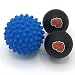 Massage Ball Set - 2 Solid Rubber Lacrosse Balls and 1 Trigger Point Deep Tissue Spiky Ball - Perfect for Self Myofascial Release - Includes a Convenient Travel Bag (Blue & Black)