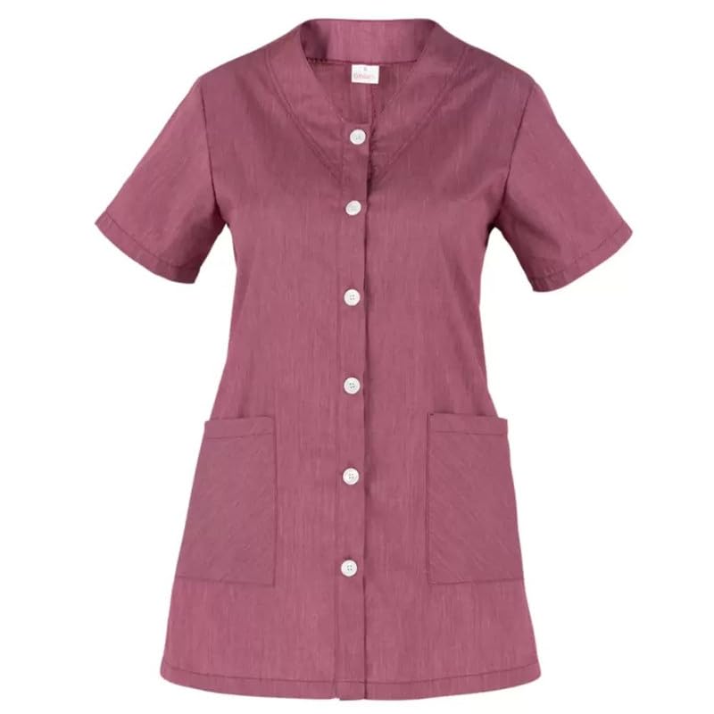 GIBLOR'S - Blouse Tablier Camelia pour femme en polyester, pour hôtel, maison, colf, domestique, serveuse, nettoyage, disponible en différentes tailles et couleurs, bordeaux, M