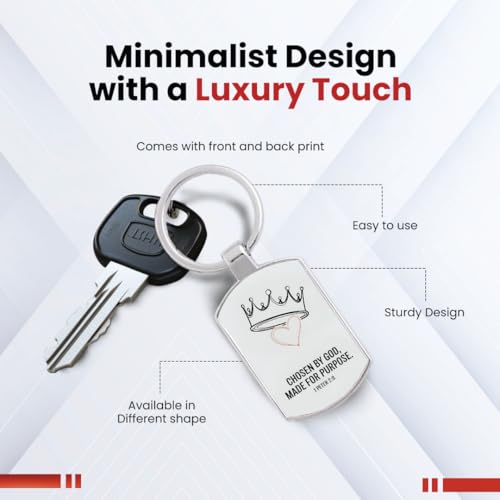 Image of Stylish Metal Keychains with Permanent Glossy Print - Inspirational Quotes & Spiritual Designs - Perfect Key chains for loved ones, Personal Use, Gifts & Return Gifts