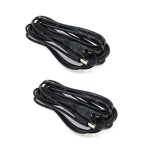 2pcs pack 5m 16.4ft black 5.5mm x 2.5mm DC Plug Extension Cable DC Extension Cable Cord with Male to Female 2.5mm x 5.5mm Connectors DC Power 12V 5.5mm x 2.5mm Barrel Male Plug Connector