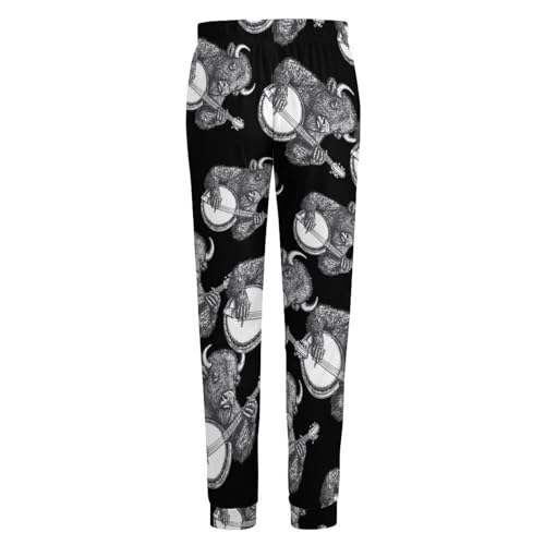 Banjo Bison Mens Pajama Pants Soft Lounge Pjs Bottoms Lightweight Sleepwear Pants4