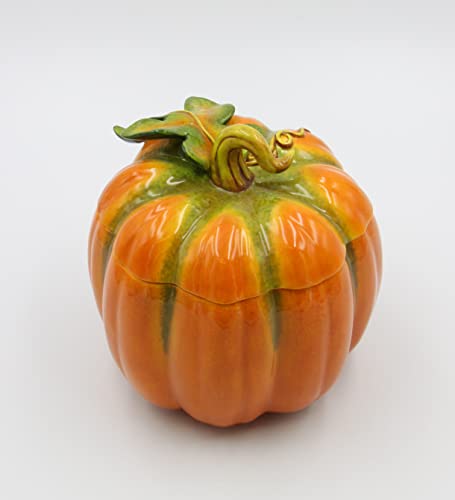 Cosmos 10365 Fine Ceramic Pumpkin Box, 6-1/8-Inch Orange #TOP5