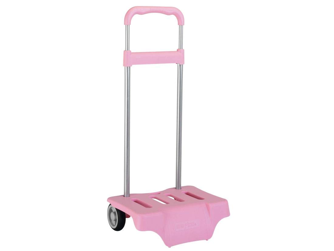 Safta Carro Para Mochilas Escolares Muy ligero Ruedas Resistentes Con Asa Extraíble, Rosa Claro, 85 cm (641088905)