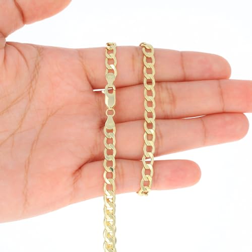 Nuragold 14k Real Yellow Gold Cuban Curb Link 5.5mm Chain Bracelet (7"-9") Italian Jewelry for Men & Women4