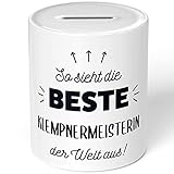 JUNIWORDS Spardose Sparbüchse, So Sieht die Beste Klempnermeisterin der Welt aus! (5859317)