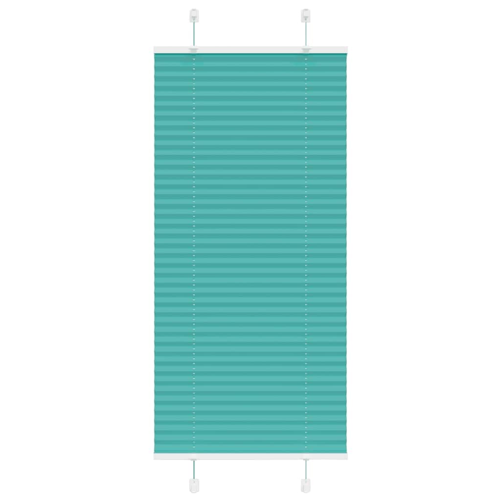 Tenda plissettata verde petrolio, 65 x 150 cm, larghezza tessuto 64,4 cm, in poliestere, per finestre con protezione solare e sguardi indiscreti, 4 larghezze pieghe, poliestere 65 x 150 cm, verde